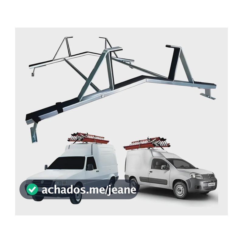 Rack Teto Suporte Porta Escada Universal Fiat Fiorino Todas Cinza