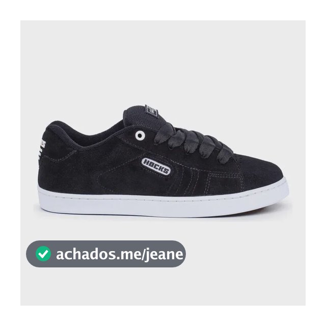 Tênis Hocks Ruas Camurça Casual Preto Largo Unissex