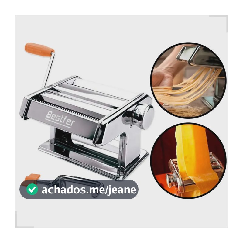 Máquina De Macarrão Cilindro Aço Inox Massa Caseira Talharim