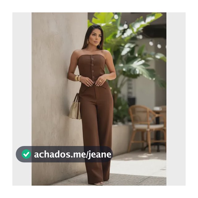 Conjunto Feminino Elegante Tomara Que Caia Com Botões Calça