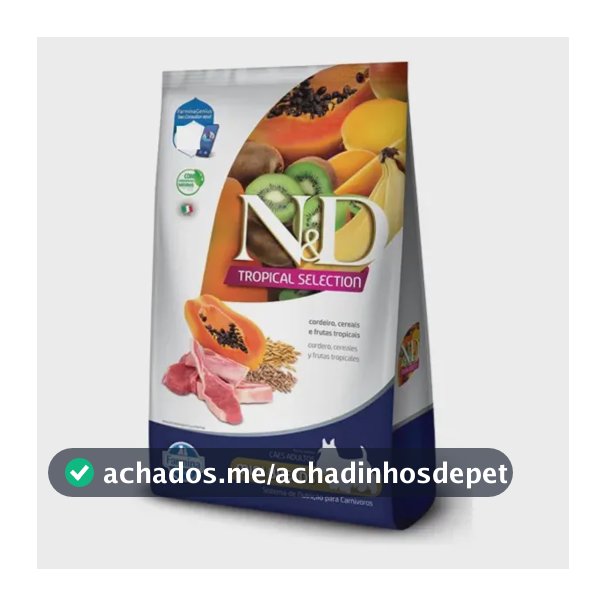 Ração N&d Cão Adulto Mini Cordeiro Cereais Frutas 2kg
