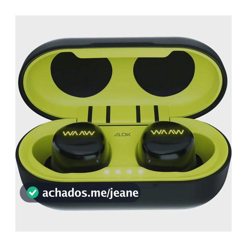 Fone de Ouvido Bluetooth WAAW Mob 100EB TWS Até 21 Horas de Reprodução