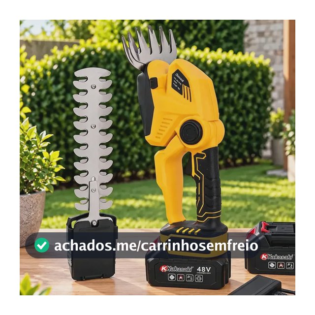 Aparador Cerca Viva E Grama 48v 2 Baterias Sem Fio Knakasaki 127/220v Amarelo