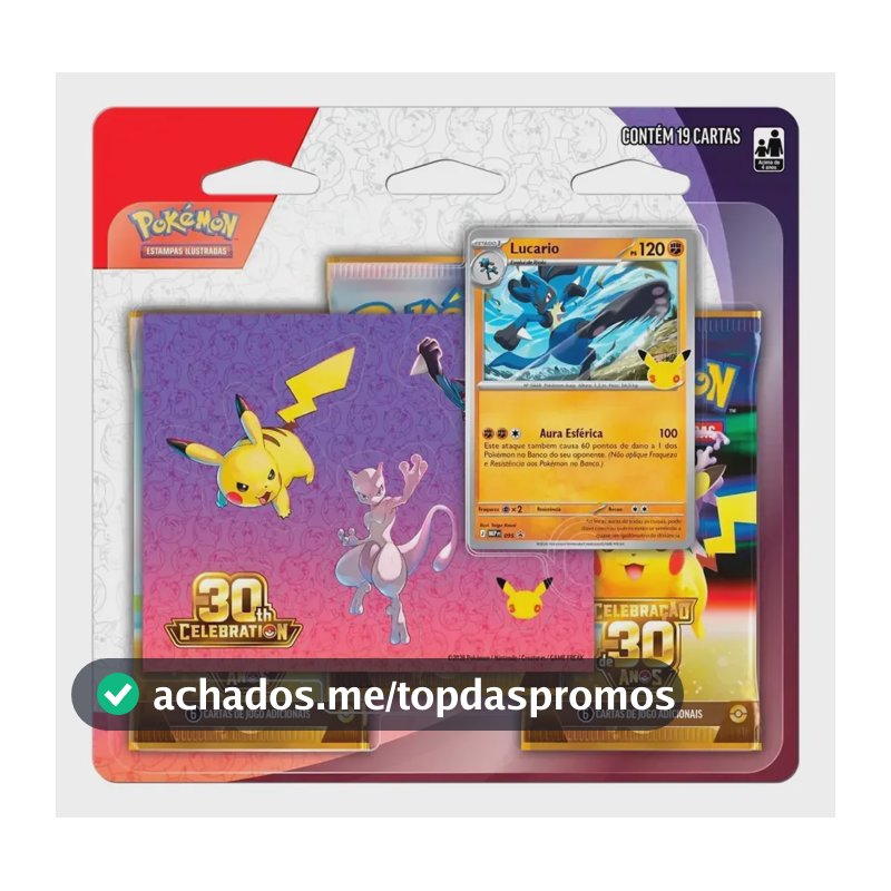 Pokémon Celebração 30 Anos Blister Triplo Lucario Pt Br Português Brasil
