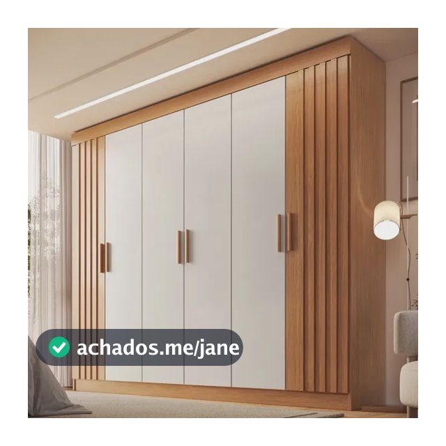Guarda Roupa Casal Ripado 6 Portas Com Pés Siena Faimec Freijó/off White