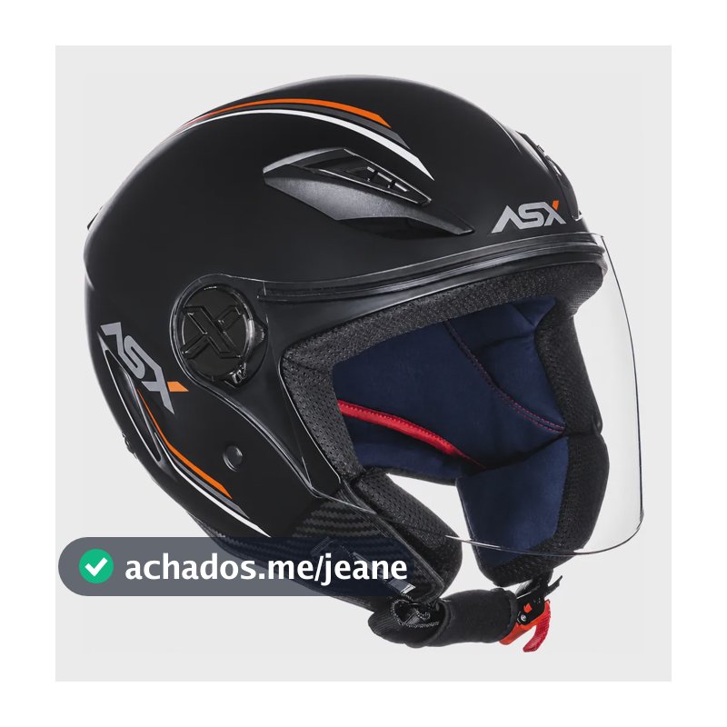 Capacete Masculino Asx Aberto City Air Solid Preto Fosco Preto Monocolorr Fosco 57/58