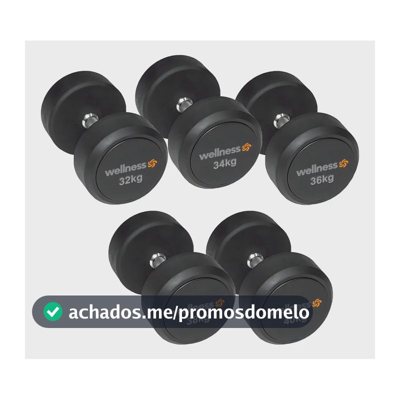 Kit 5 Pares Dumbbells (32Kg a 40Kg) Wellness - WK159I