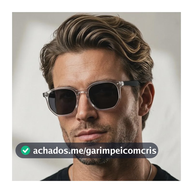 Oculos De Sol Hexagonal Flexivel Feminino Premium Cristal E Preto