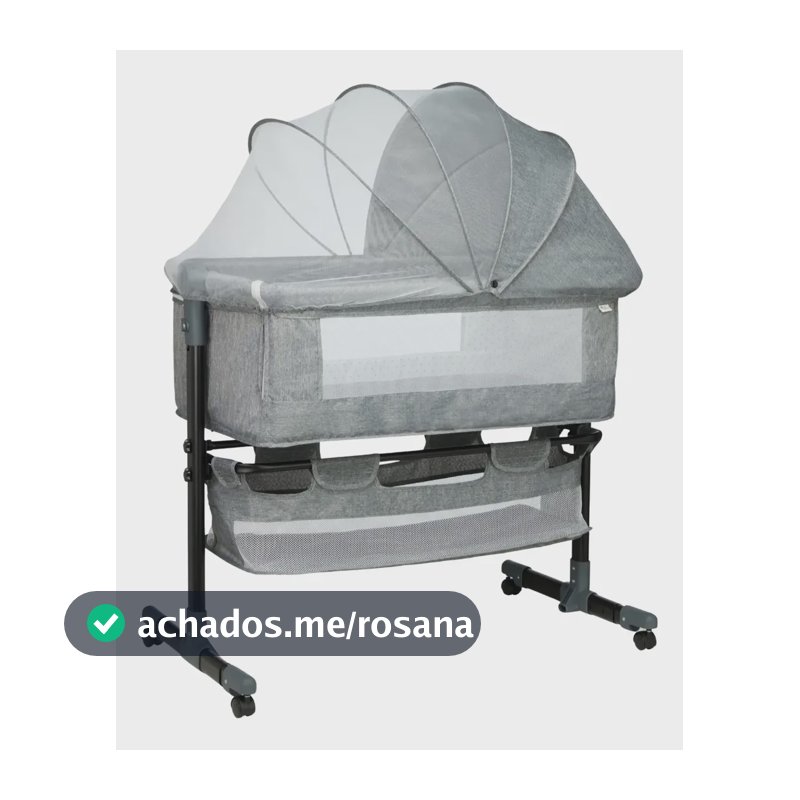 Berço Encaixe Na Cama Moisés Co-bed Connect Cinza Maxi Baby