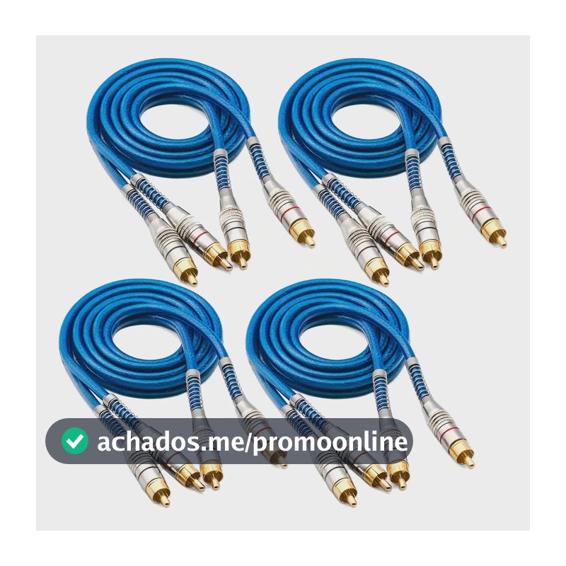 Kit 4 Cabos Rca 1 Metro Tech One Blindado Azul