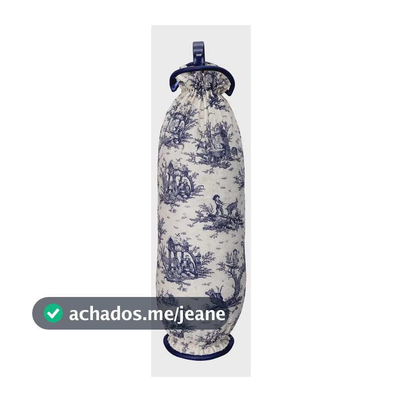 Puxa Saco Organizador De Sacolinhas Cozinha Toile De Jouy Azul-marinho Toile De Jouy