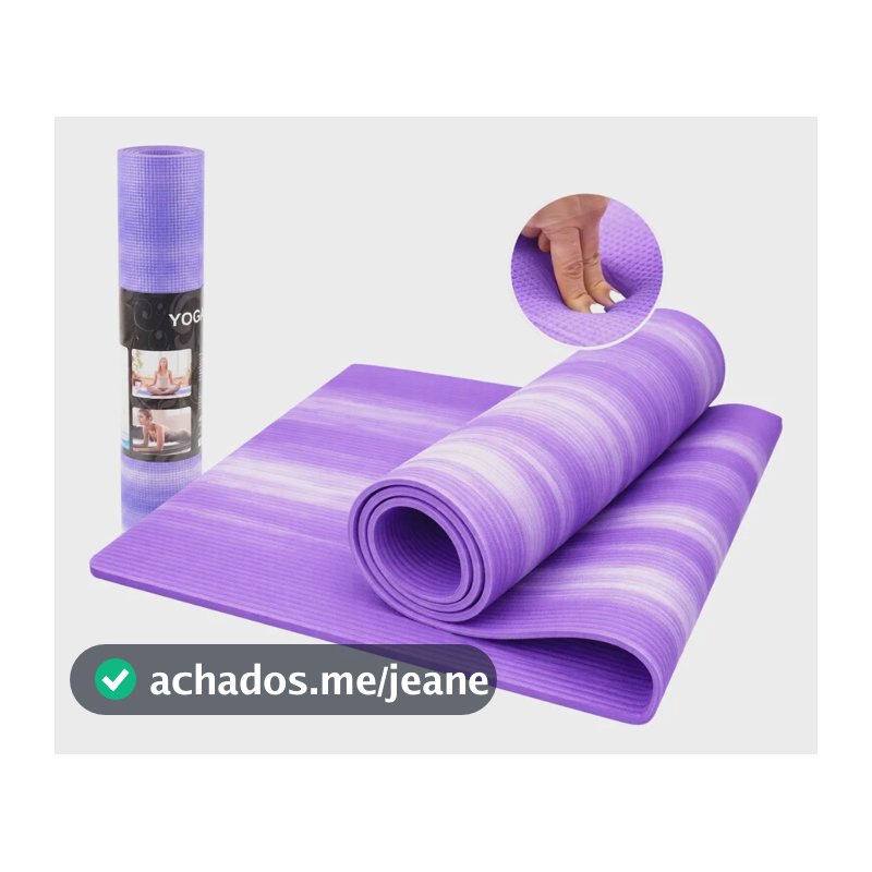 Colchonete Tapete Yoga Pilates 1.8m Premium Grosso Macio Cor Roxo