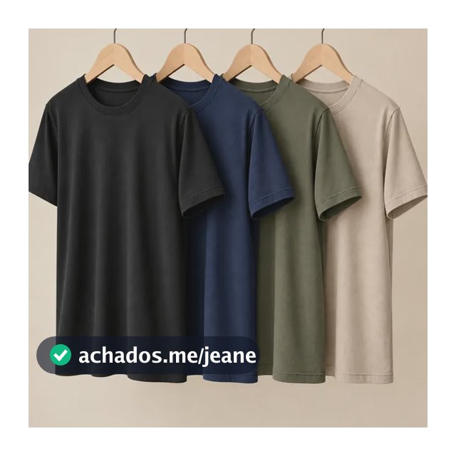 Kit 4 Camisetas Masculinas Algodão Não Encolhe E Não Amassa