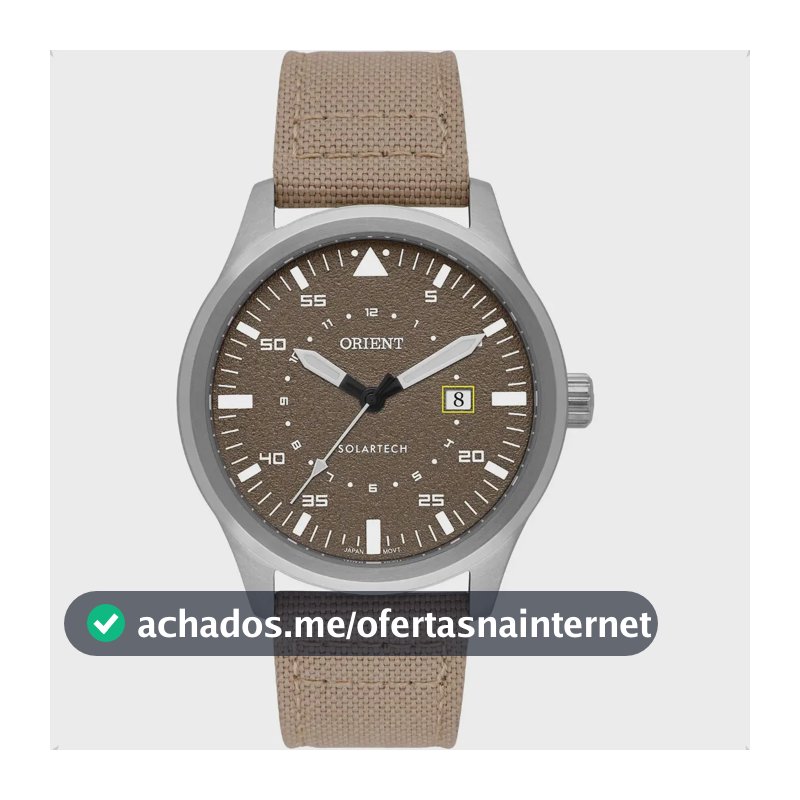 Relógio Orient Solartech Mbsn1004 M1mx Pulseira Nylon 42mm Cáqui Marrom