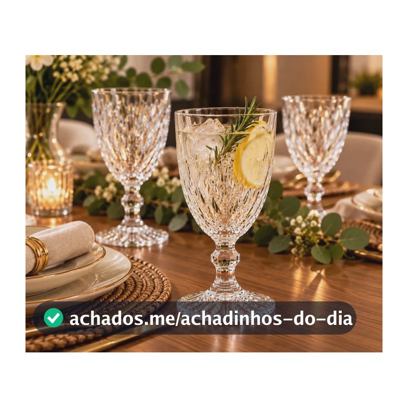 Conjunto 6 Taças Diamond Gamma 340ml Transparente Premium