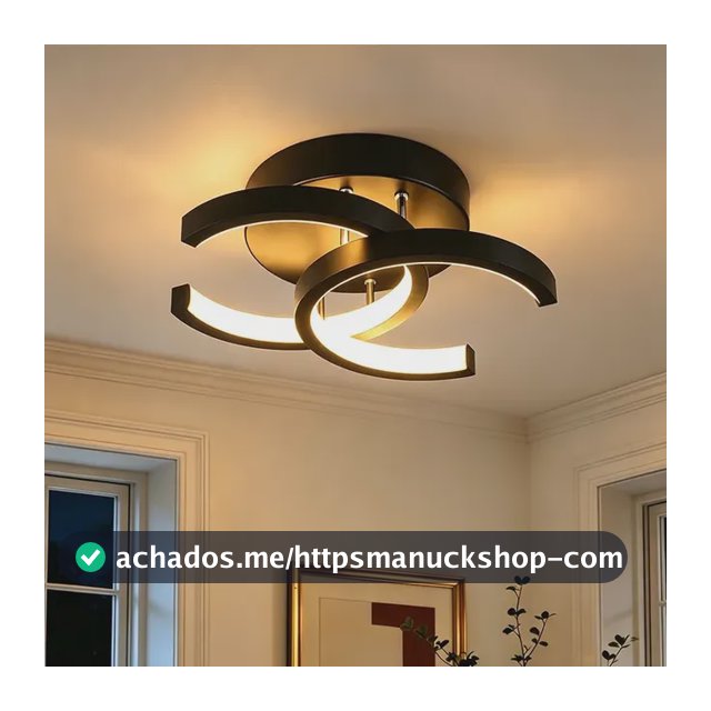 Luminária De Teto Moderna,lustre Sala Pendentes Led 3 Em 1 127/220v Preto