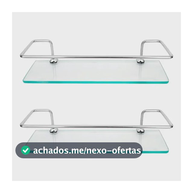 Kit 2 Porta Shampoo Reto Vidro 6mm Suporte Banheiro Oferta Incolor