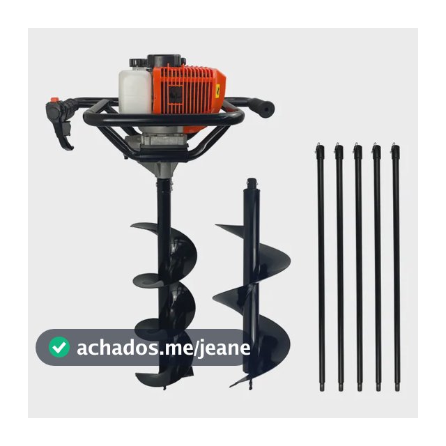 Perfurador De Solo Gasolina Kit Brocas 80x20/30 Extensor 5m