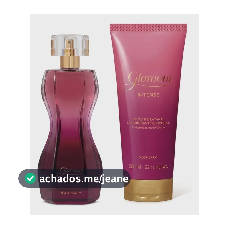 Combo Glamour Intense: Desodorante Colônia 75ml + Loção Hidratante Desodorante Corporal 200ml