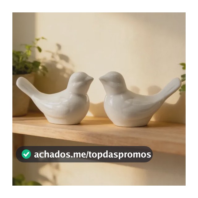 Casal De Passarinhos Em Cerâmica Para Decoração