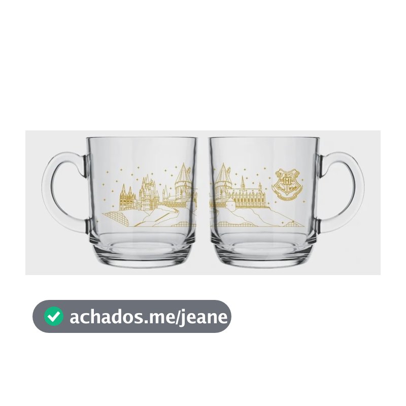 Caneca de Vidro Harry Potter Castelo de Hogwarts 300ml