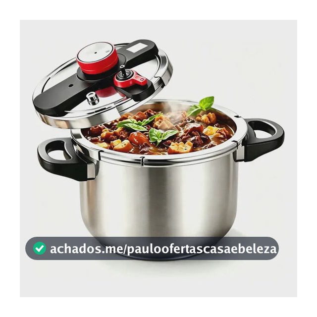 Panela De Pressão Inox Para Fogão A Gás E Indução 8 Litros Prateado