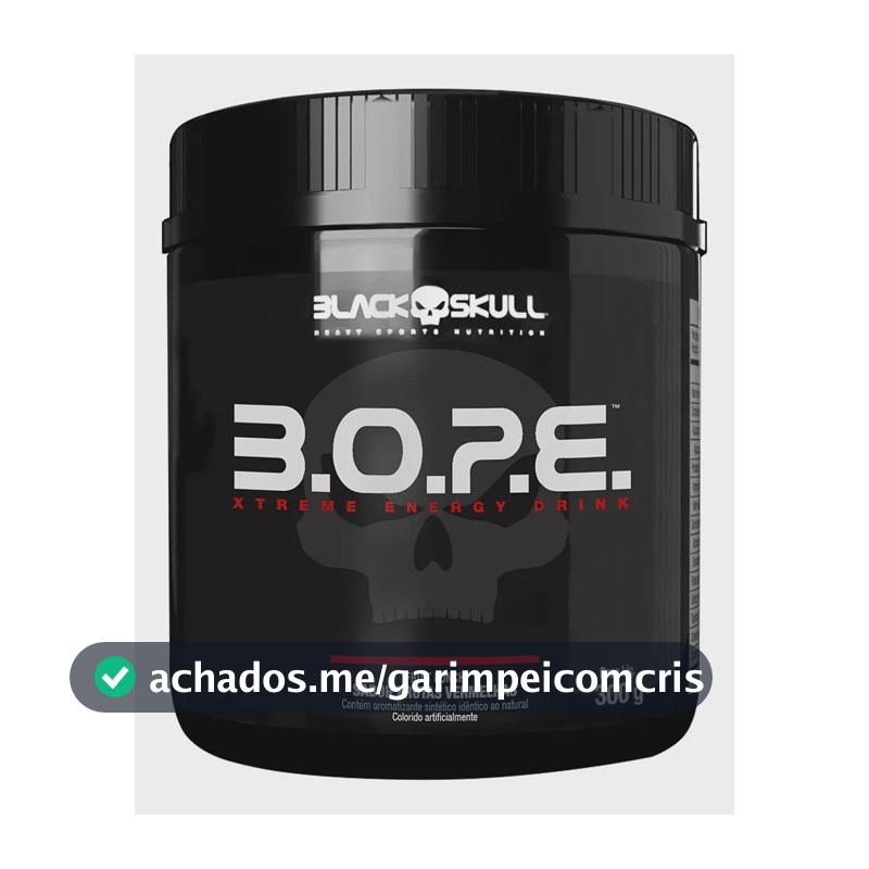 Pré Treino B.O.P.E - 300g - Sabor Frutas vermelhas- Black Skull