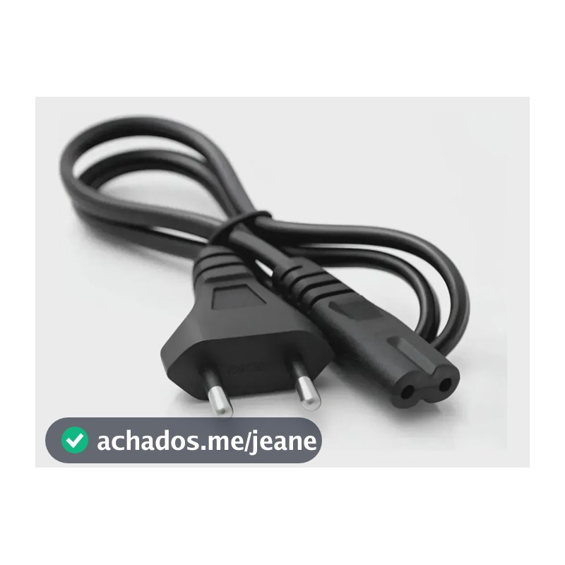 Cabo De Força Tipo 8 IEC C7 Bivolt Bipolar 1,5M Plug 2 Pinos Desktop Notebook Monitor Videogame Smart TV Fonte Energia Universal Conexão Segura PS4 PS5 Eletric Teck