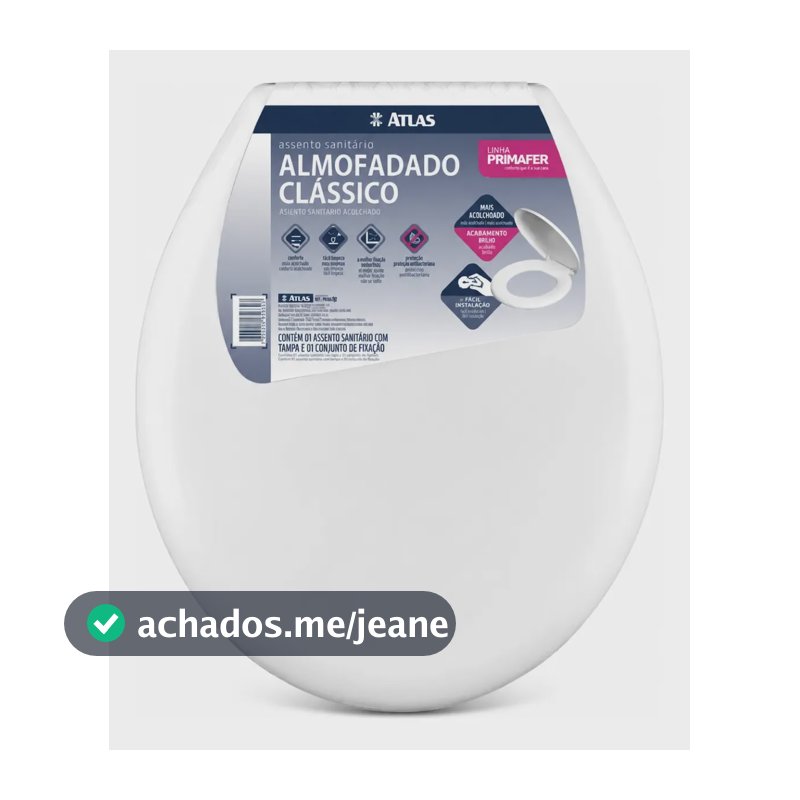 Assento Sanitário Almofadado Oval com Amortecedor Tampa Vaso