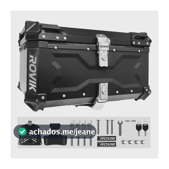 Baú  Moto Traseiro 65 Litros Aluminio Suporta 2 Capacetes