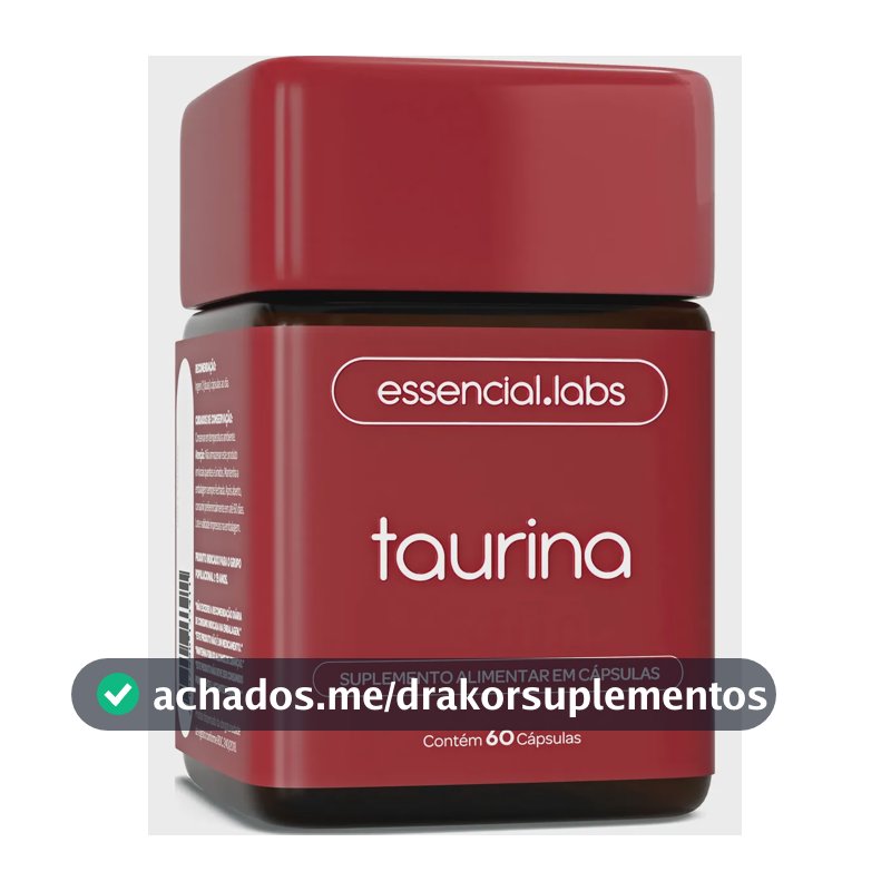 TAURINA com 1000mg por Dose - Fórmula Exclusiva com Máxima Concentração e Absorção - 60 Cápsulas