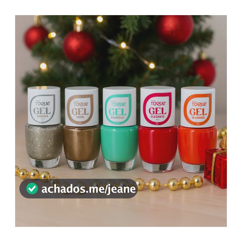 Kit 5 Esmaltes Em Gel Novo Toque Coleção Especial De Natal Variados