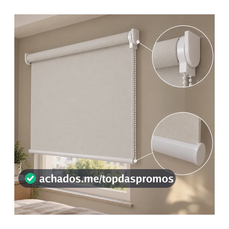 Cortina Rolo Blackout 1,50x1,50 Persiana Branco