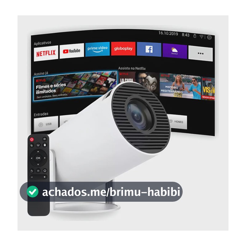 Projetor Portátil 4k Hd Android 11.0 Smart Wifi 5g Bluetooth Branco 127/220v