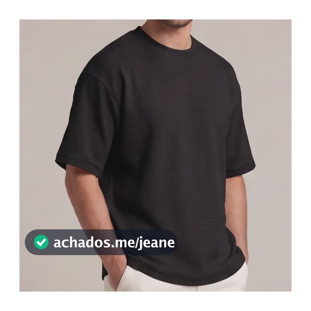 Camiseta Oversized Algodão Masculina Premium Texturizada Preto Texturizada Gg