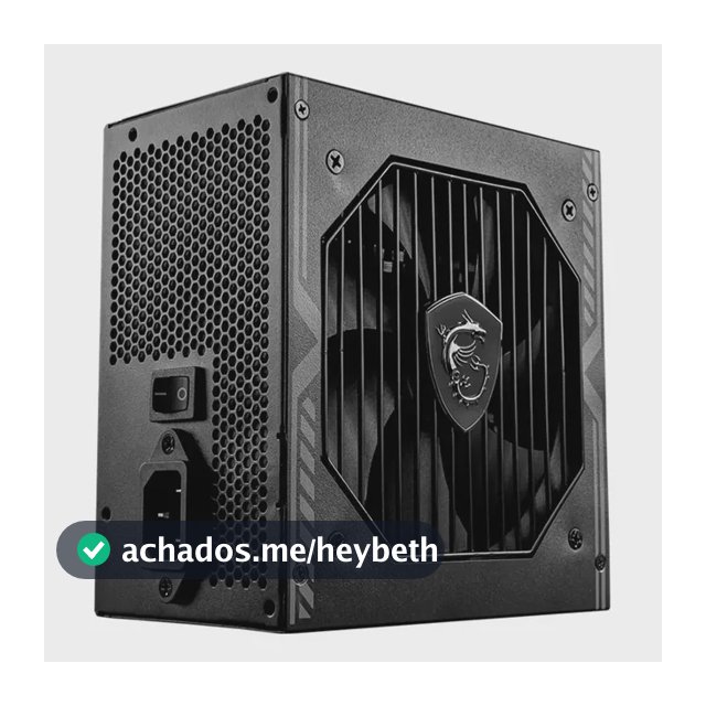 Fonte Msi Mag 650w 80 Plus Bronze Pfc Ativo A650bnl Preto