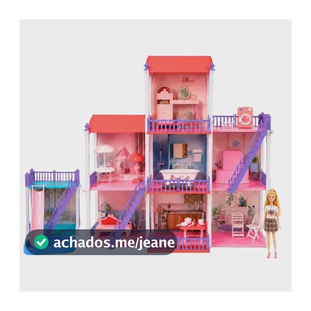Casinha de Boneca 2 e 3 Andares com Cômodos Grande Móveis Piscina Escorregador Boneca Articulada Maxi Toys - Daisy