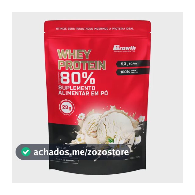 Whey Concentrado 750g Growth Supplements - Variados Sabores Baunilha