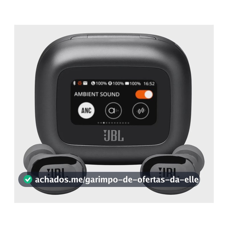 FONE DE OUVIDO JBL LIVE BUDS 3 COM CASE SMART PRETO