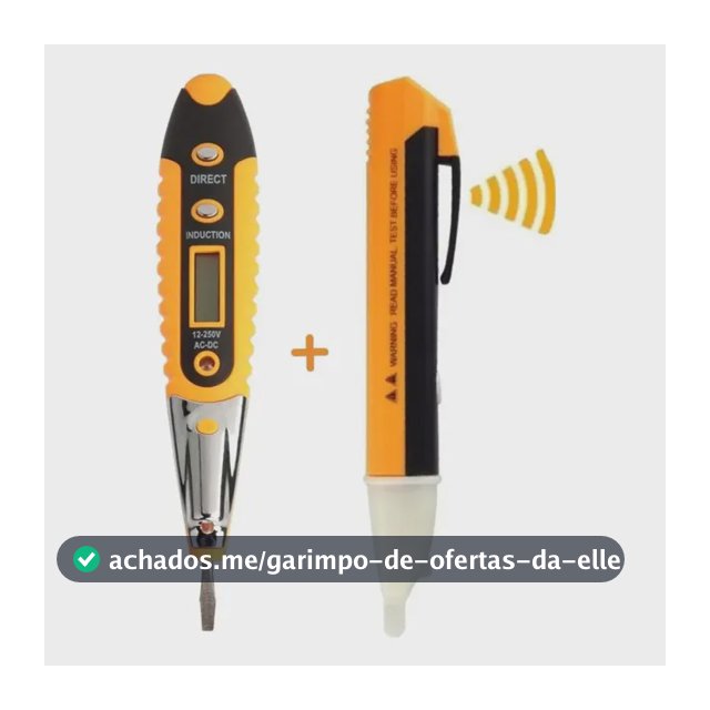 Kit Eletrica Chave Teste Digital + Caneta Detectora Tensão 1