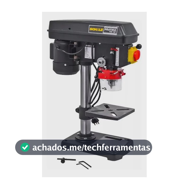 Furadeira De Bancada Schulz 1/2'' 13mm 5 Vel. Pratika Fsb13p Cor Preto