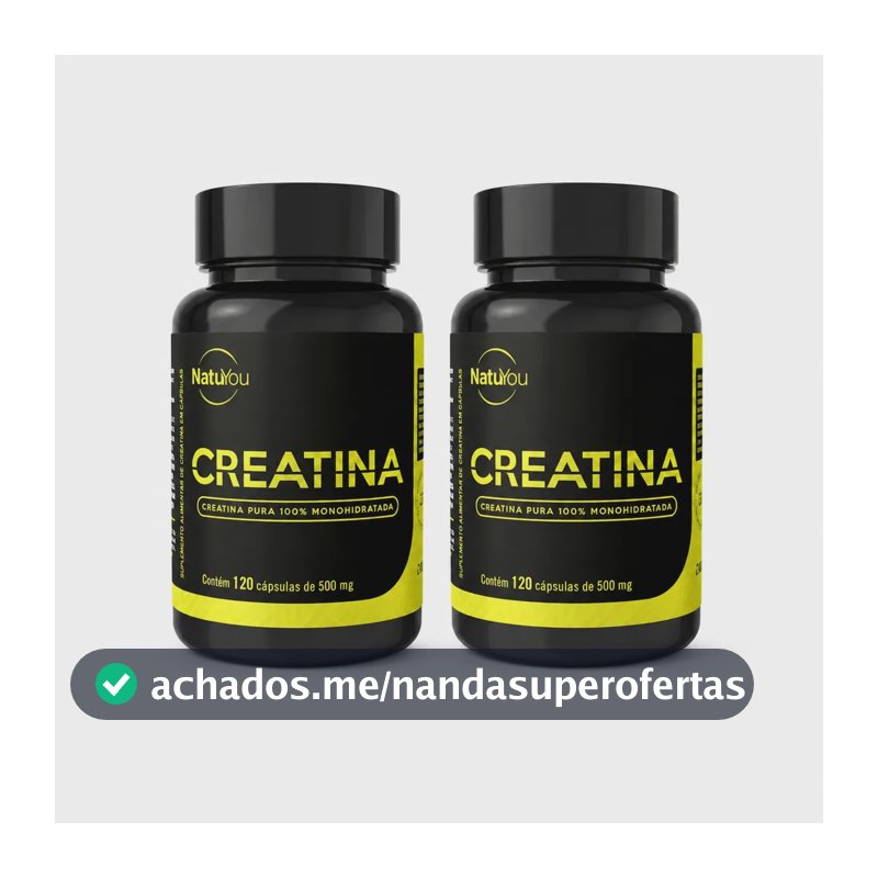 Kit 2 Creatina Monohidratada 120 Cápsulas 100% Pura Natuyou