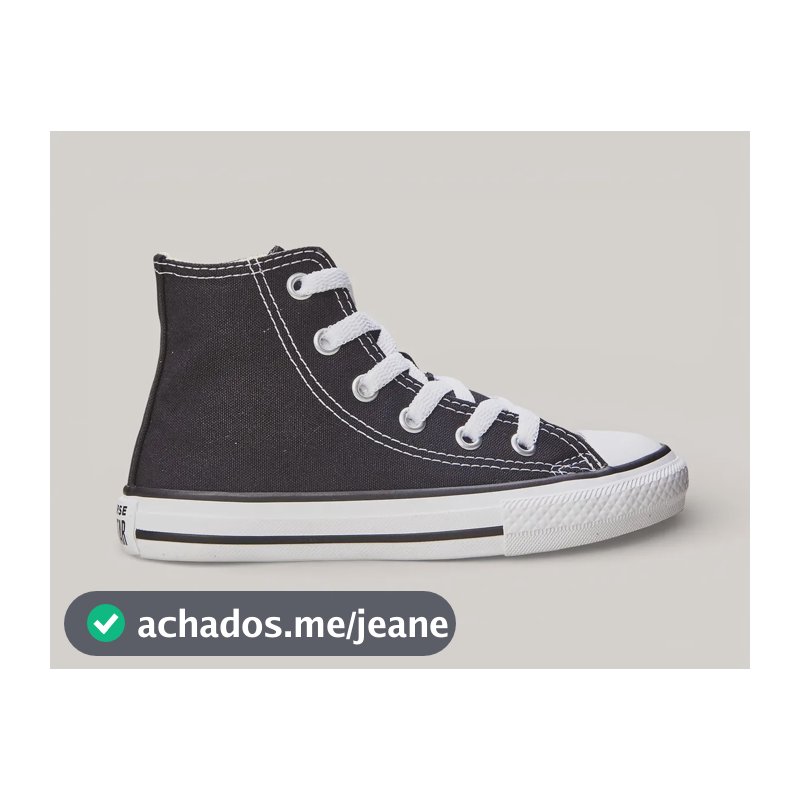 Chuck Taylor All Star Ck0004 Tecido Infantil Sem Gênero Preto/cru/preto Liso 27 Br