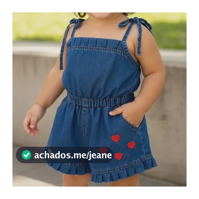 Macaquinho Jardineira Jeans Bebê Menina