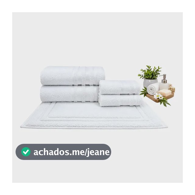 Kit 5 Toalhas 2 Banho 2 Rosto 1 Piso Gigante Grossa Hotel Branco Fofura Hotel