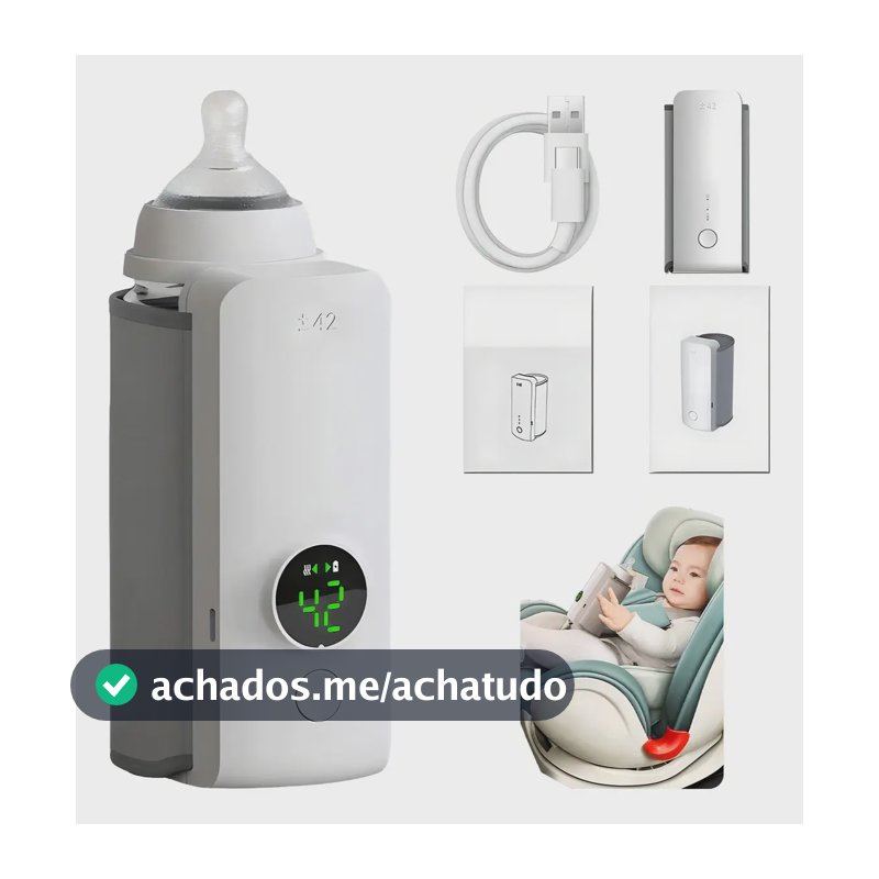 Aquecedor de Mamadeira Epsilon Sem Fio Recarregável com Visor LCD