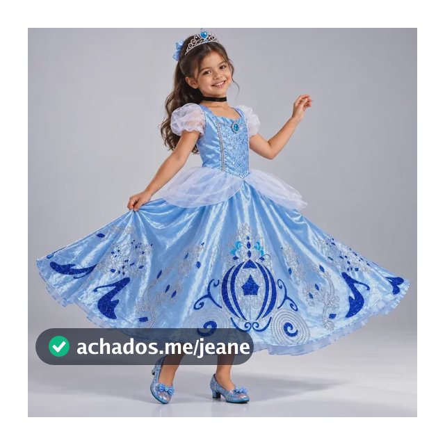 Fantasia Cinderela Infantil Meninas Vestido Princesa Disney