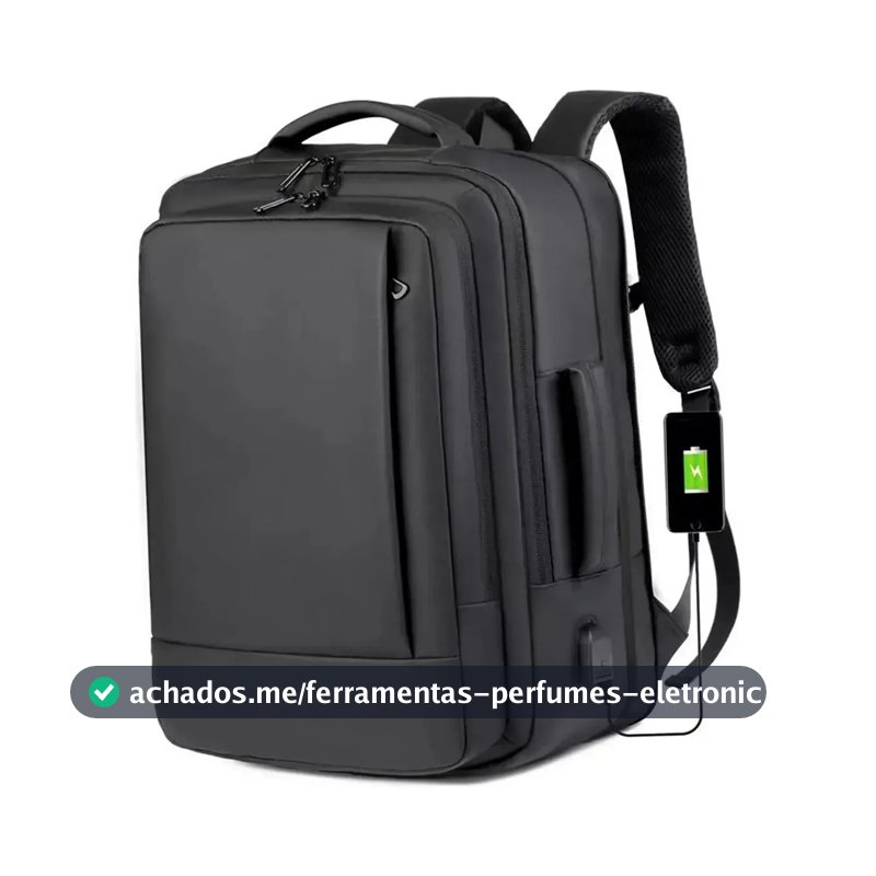 Mochila jiesipote-9242 À Prova D'água Reforçada Expansível Cor Preto
