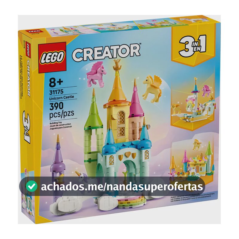 Lego® Creator 3em1 Castelo De Unicórnios; Brinquedo 31175