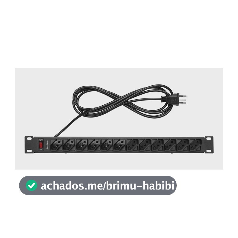 Protetor Eletrônico Com 12 Tomadas Para Rack Epr 212+ Preto Intelbras 110v/220v